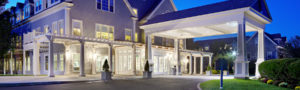 Exterior of a Welch Senior Living property at night