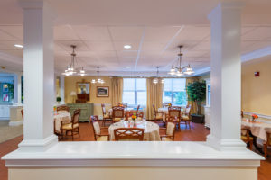 View into the Cafe in a Welch Senior Living community