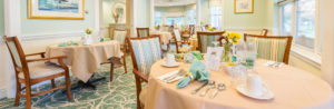 Bright dining room in a Welch Senior Living community