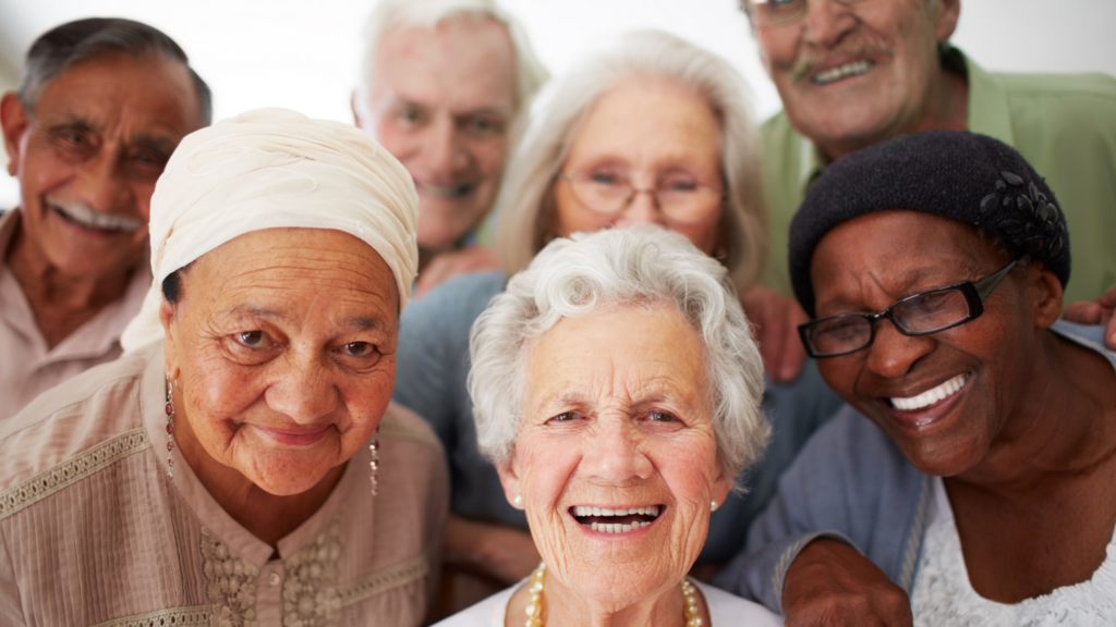 Elderly Group Smiling